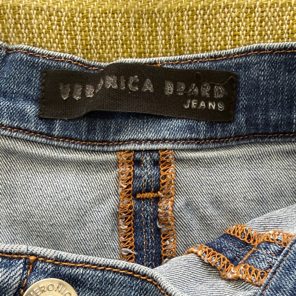 Veronica Beard Blue Denim A-Line Mini Skirt - Picture 2 of 6